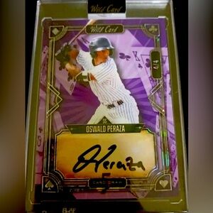 2023 Wild Card 5 Card Draw Oswald Peraza Purple Auto #’d 4/4